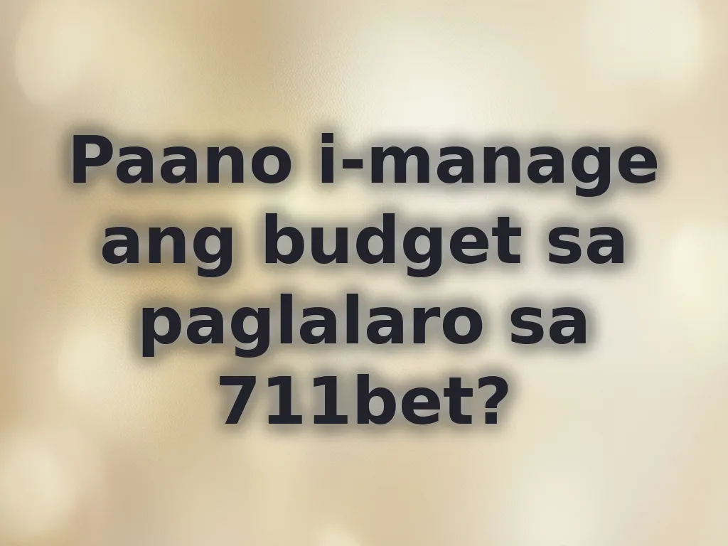 Tips sa budget ng casino